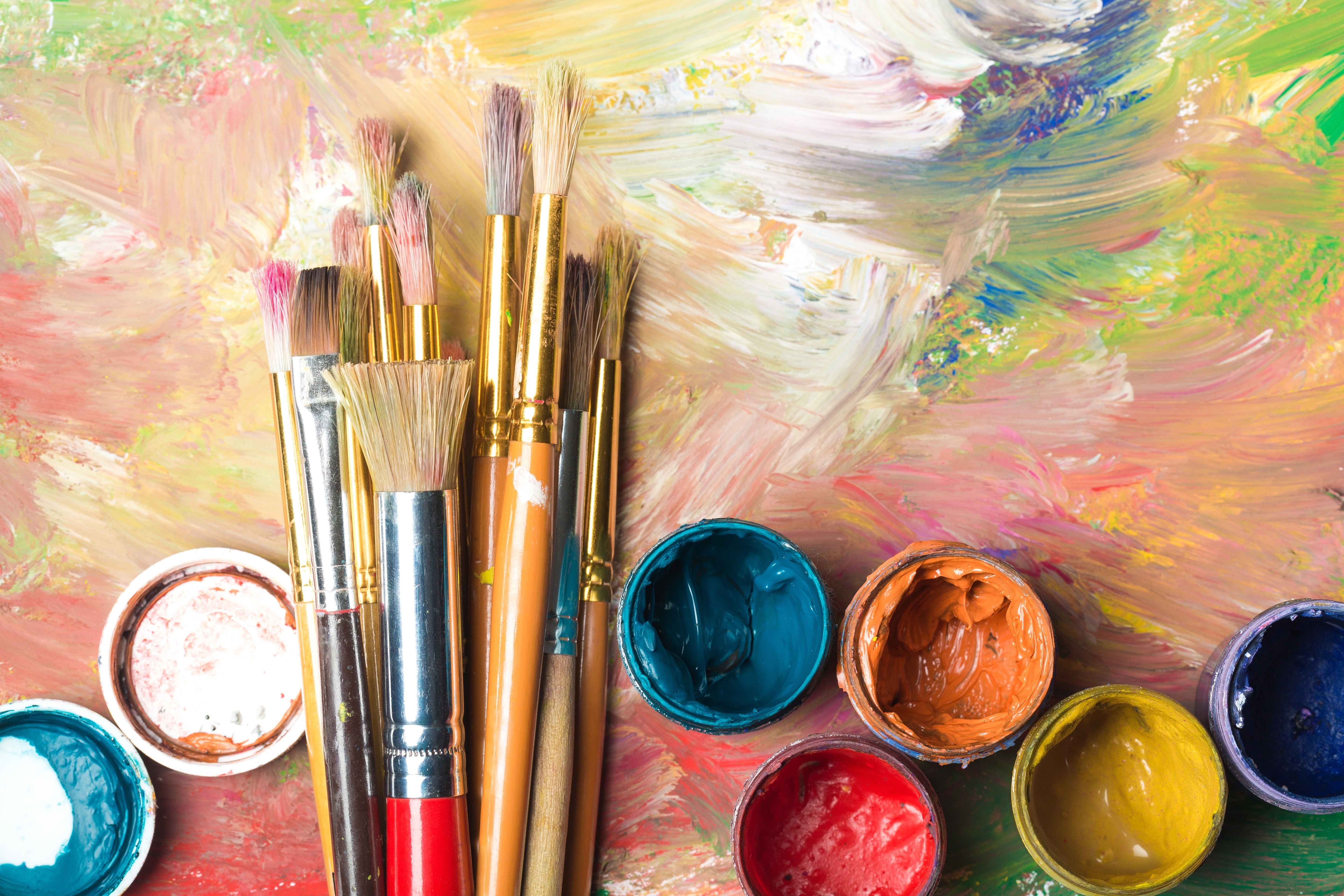 paint brushes and paint
