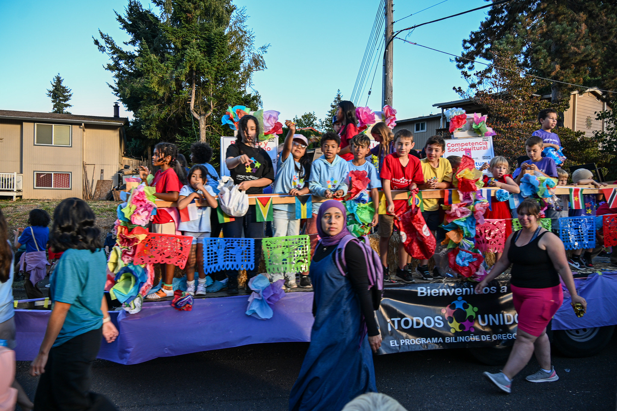 Kids walking in the parade