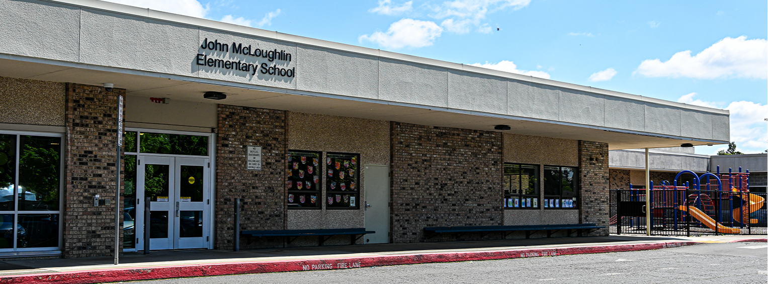 Front entrance of John McLoughlin Elementary