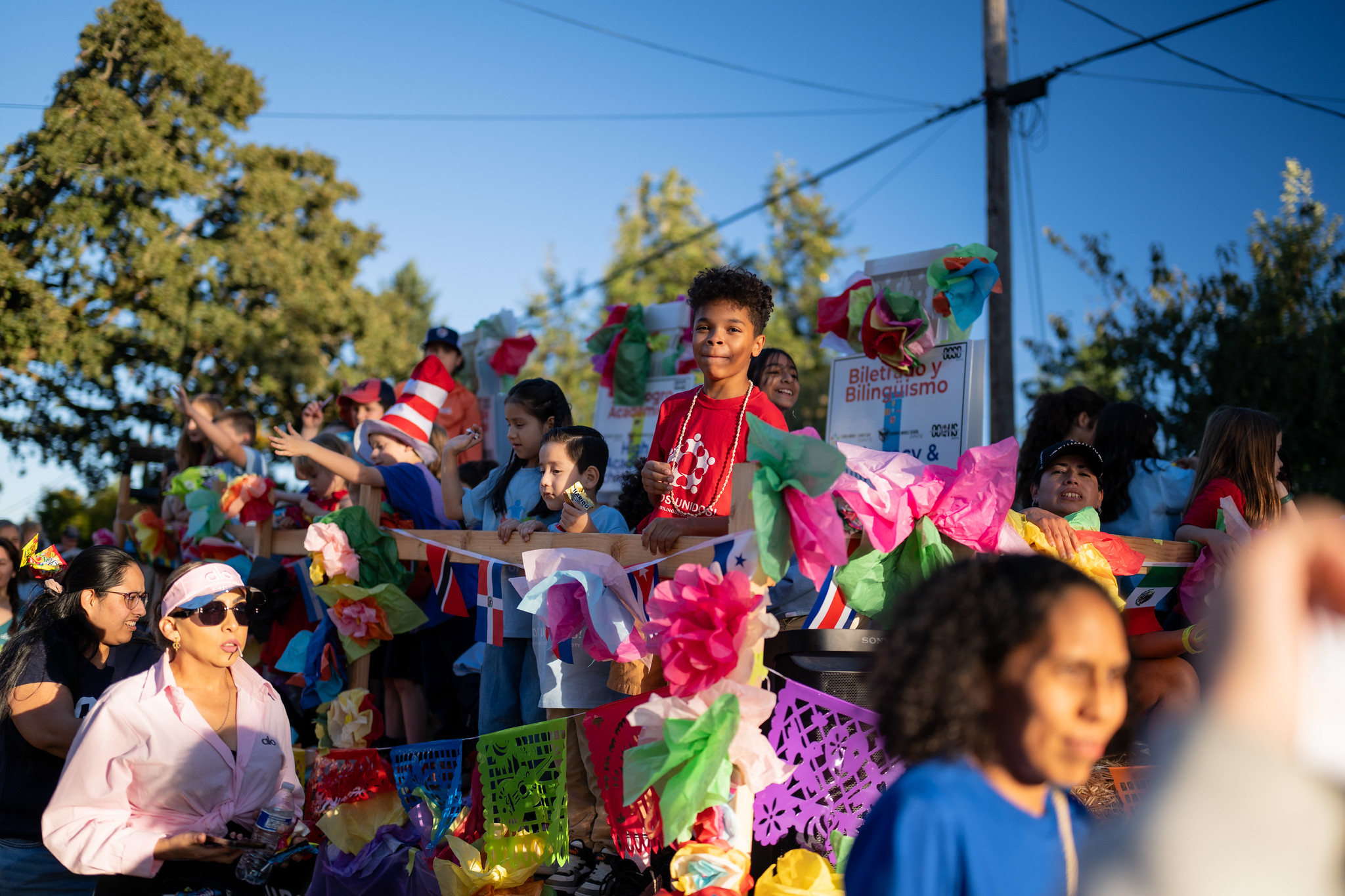 Kids walking in the parade