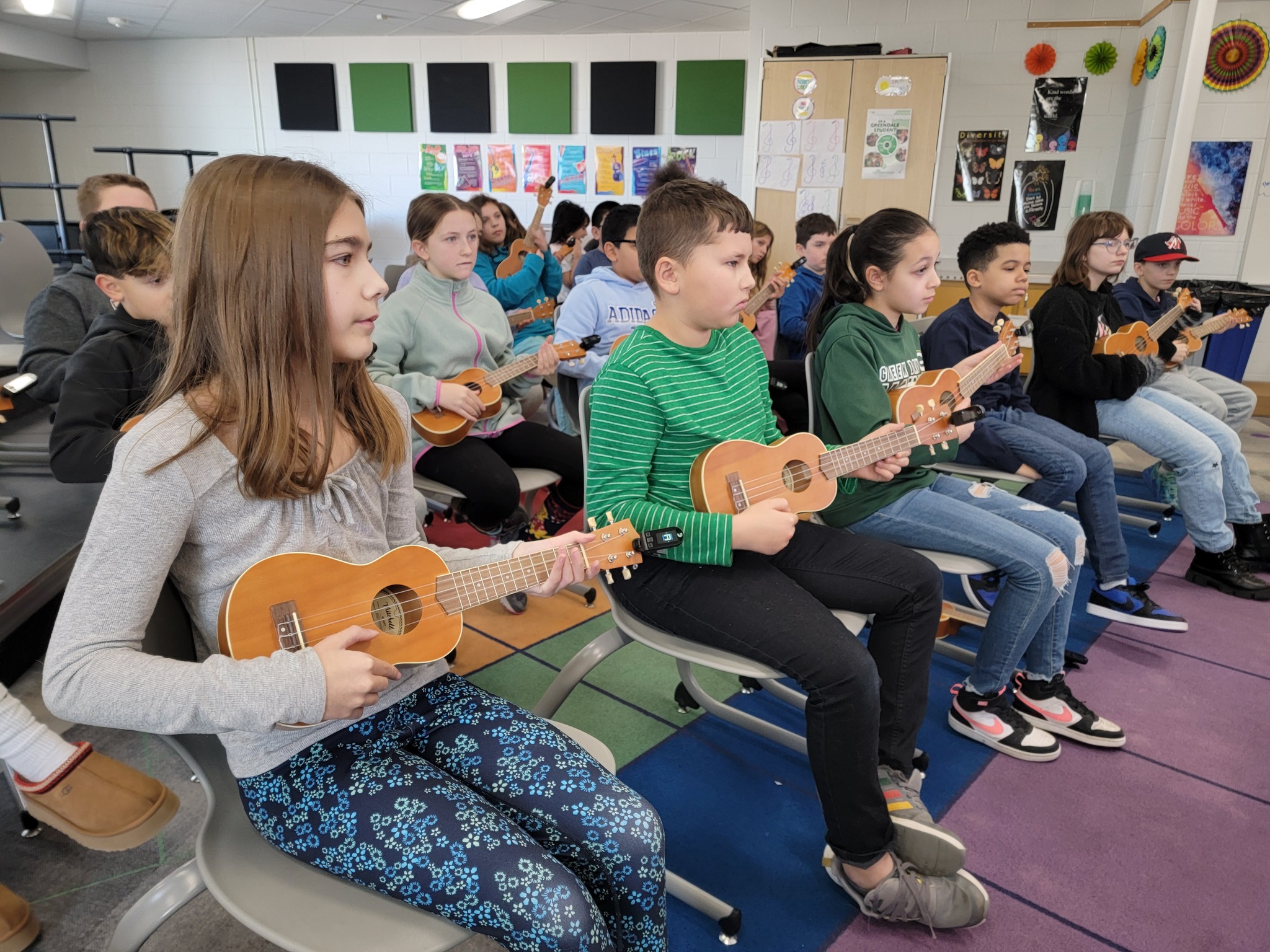 Students playing Ukulele