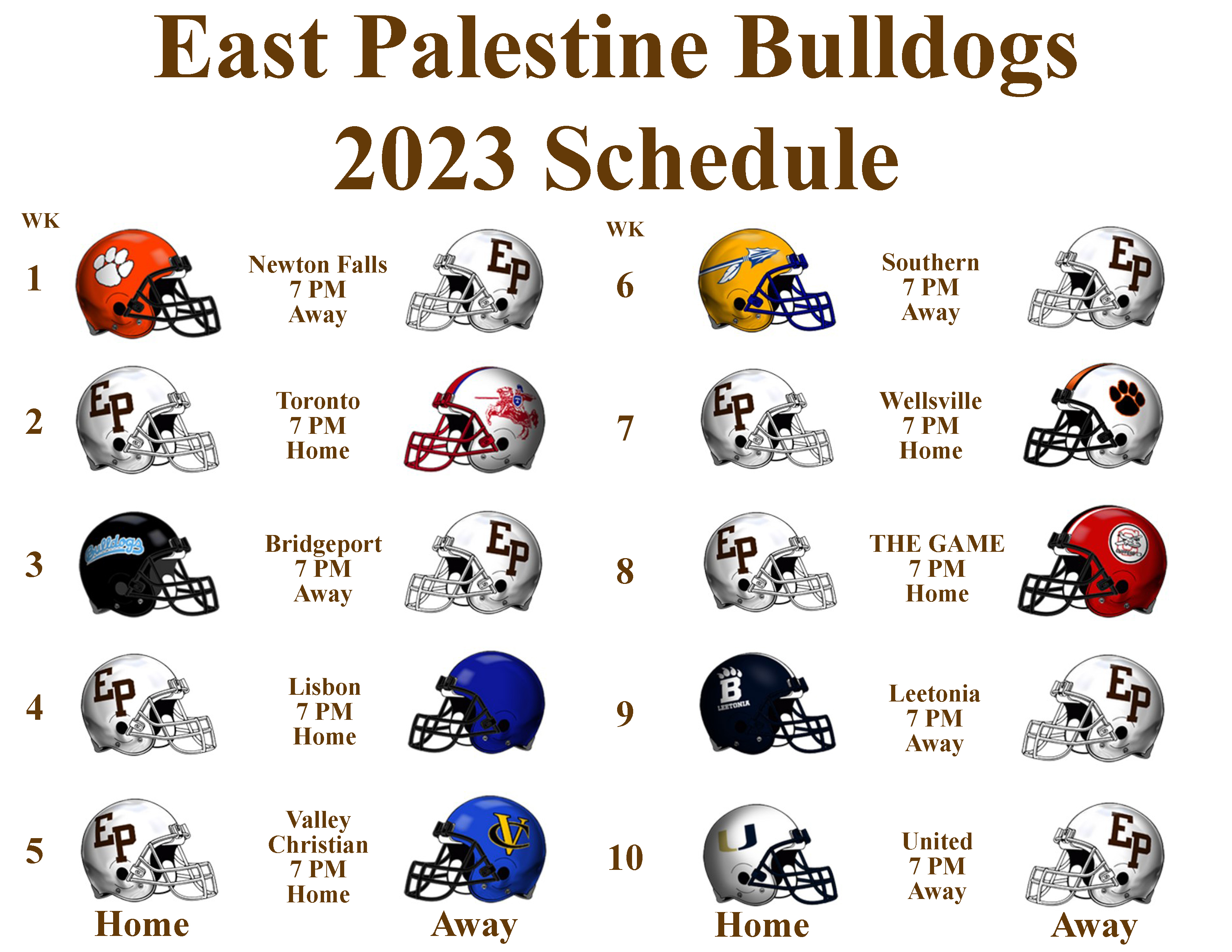 2023 Varsity Football Schedule