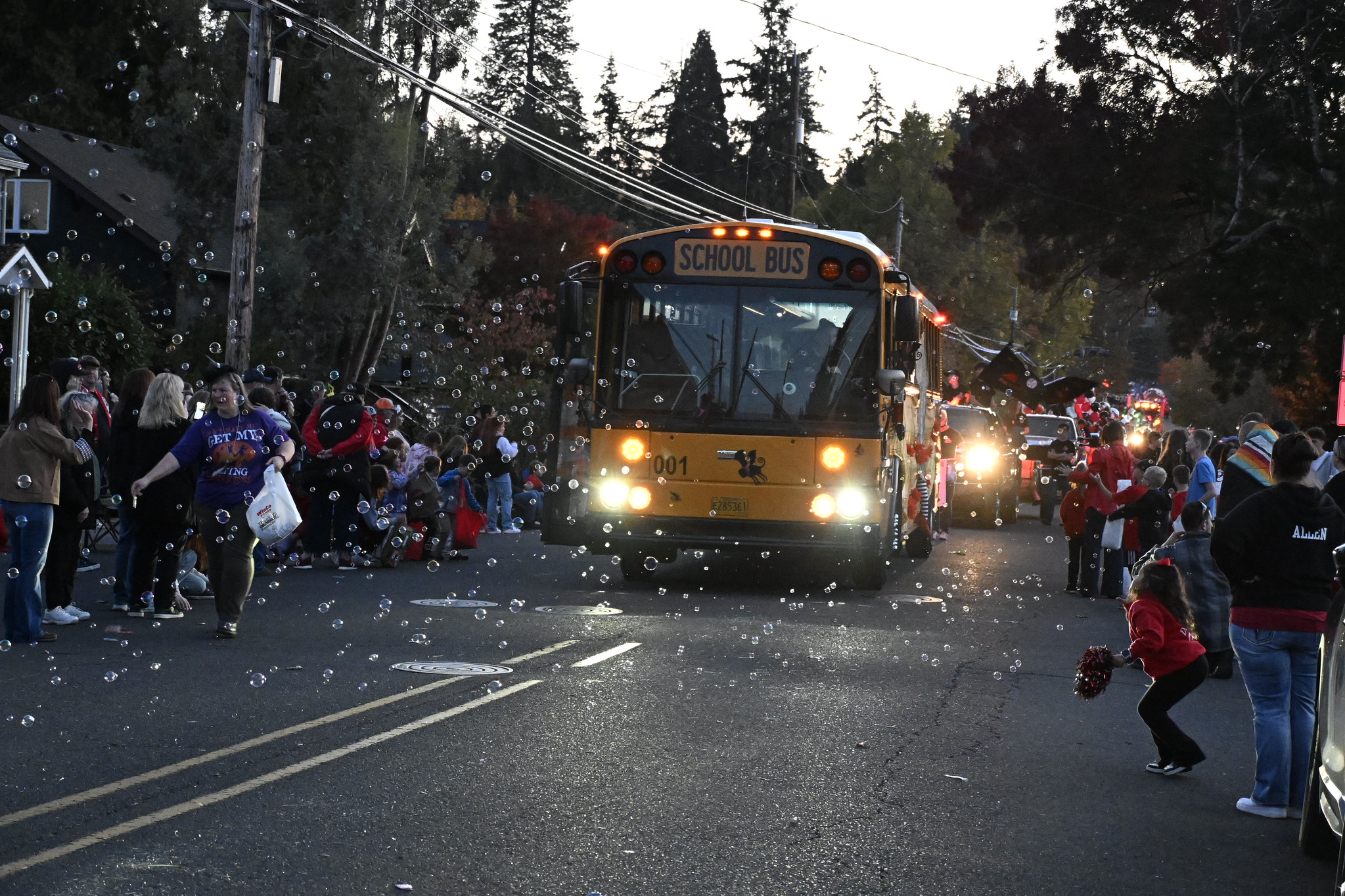 Kids walking in the parade