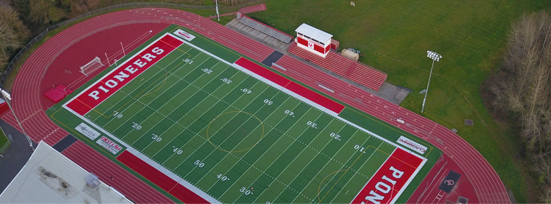 Oregon City fall sports schedules over picture of football staduim