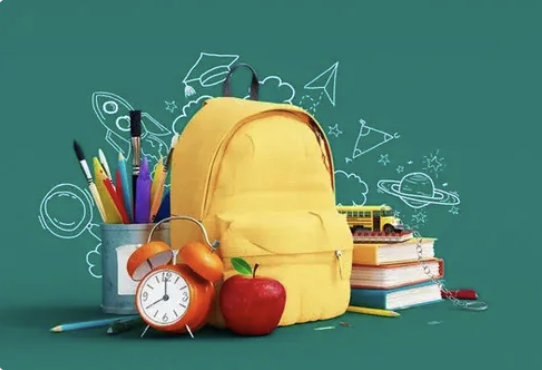 School backpack and supplies