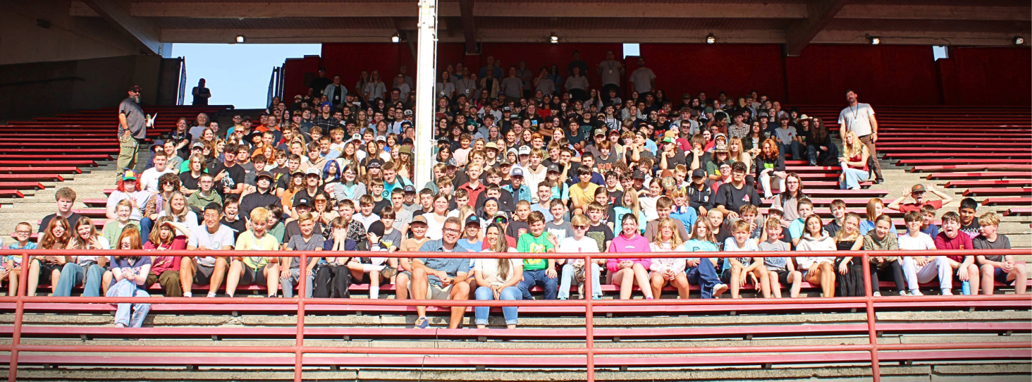 All CAIS staff &amp; students at the stadium