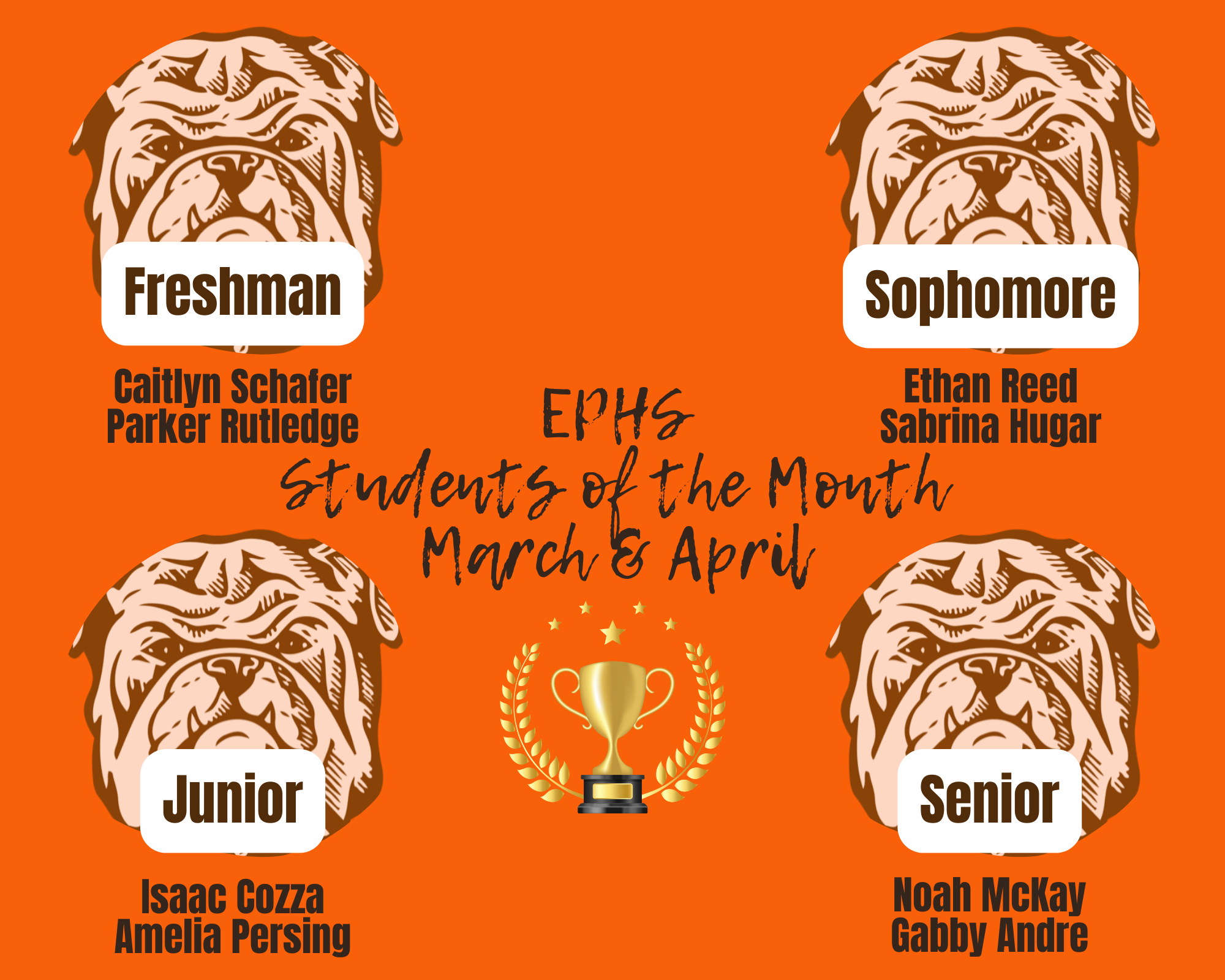 ephs students of the month for march and april