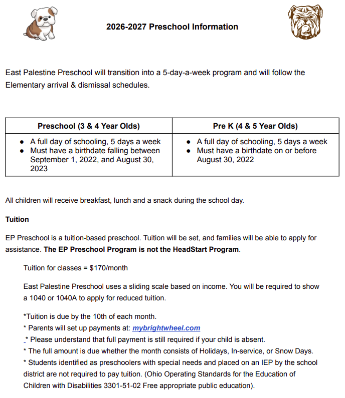 preschool information
