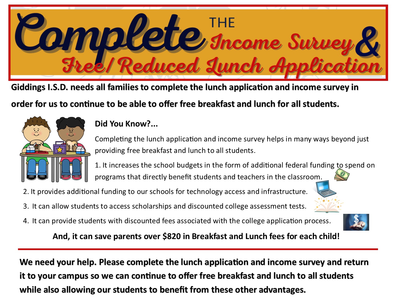 Lunch Form Flyer