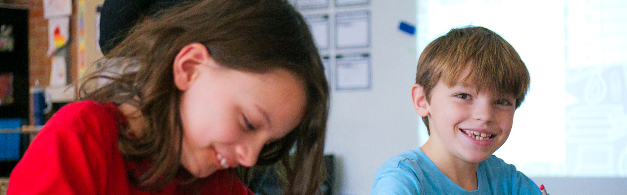 students learning