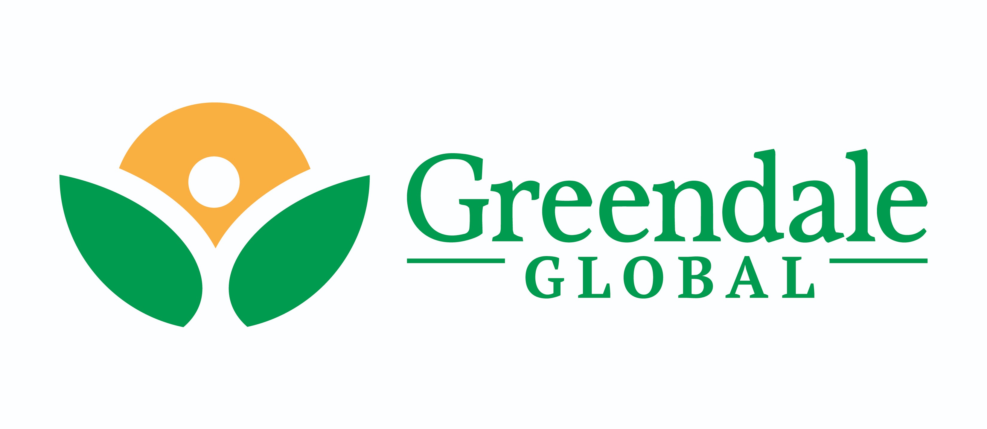 Greendale Global Logo with Orange and Green Flower