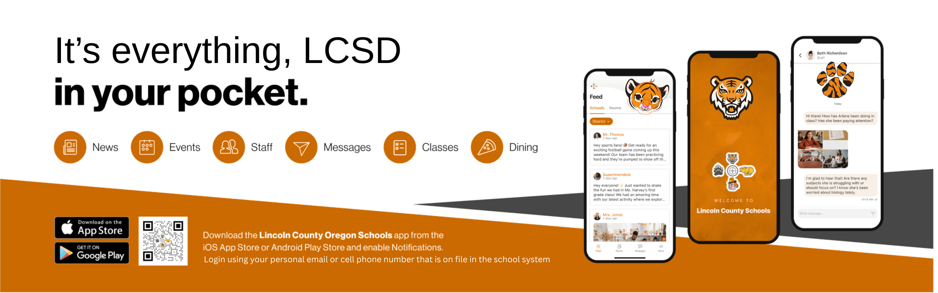 Download the LCSD App with links to App store