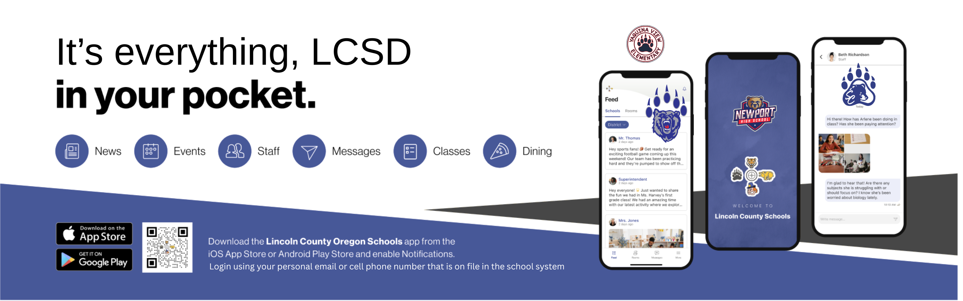 Download the LCSD App with links to App store