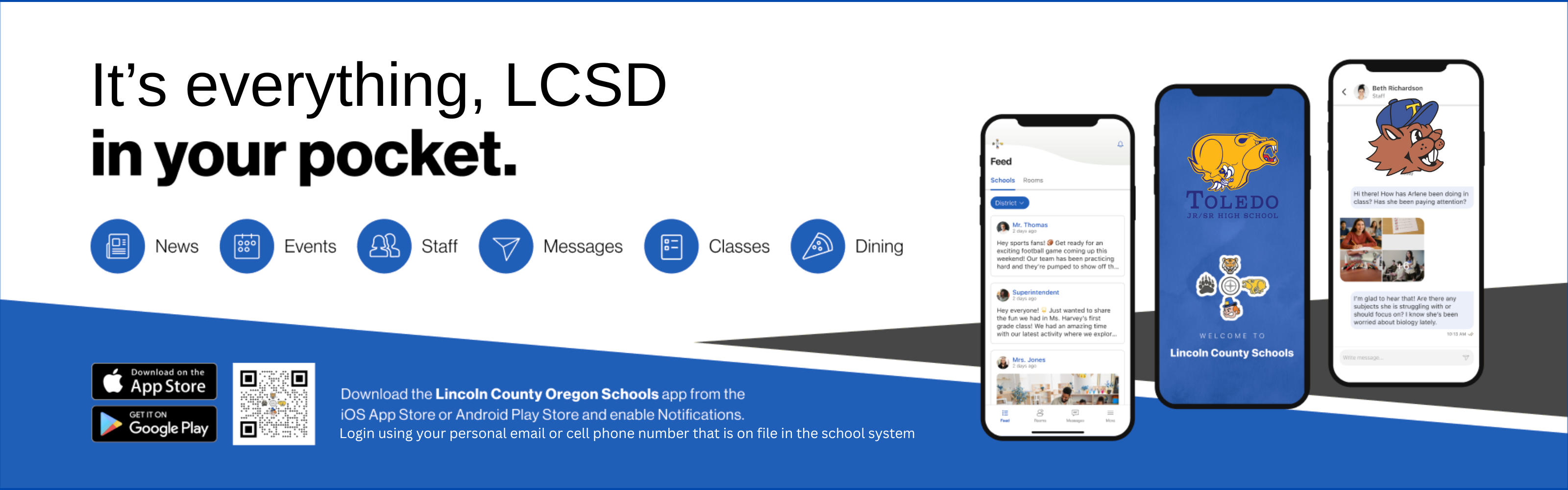 Download the LCSD App with links to App store
