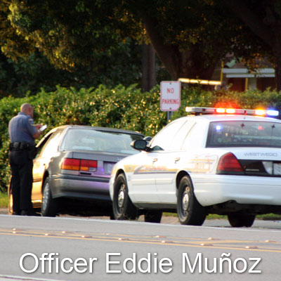 Officer Eddie Munoz performing a traffic stop