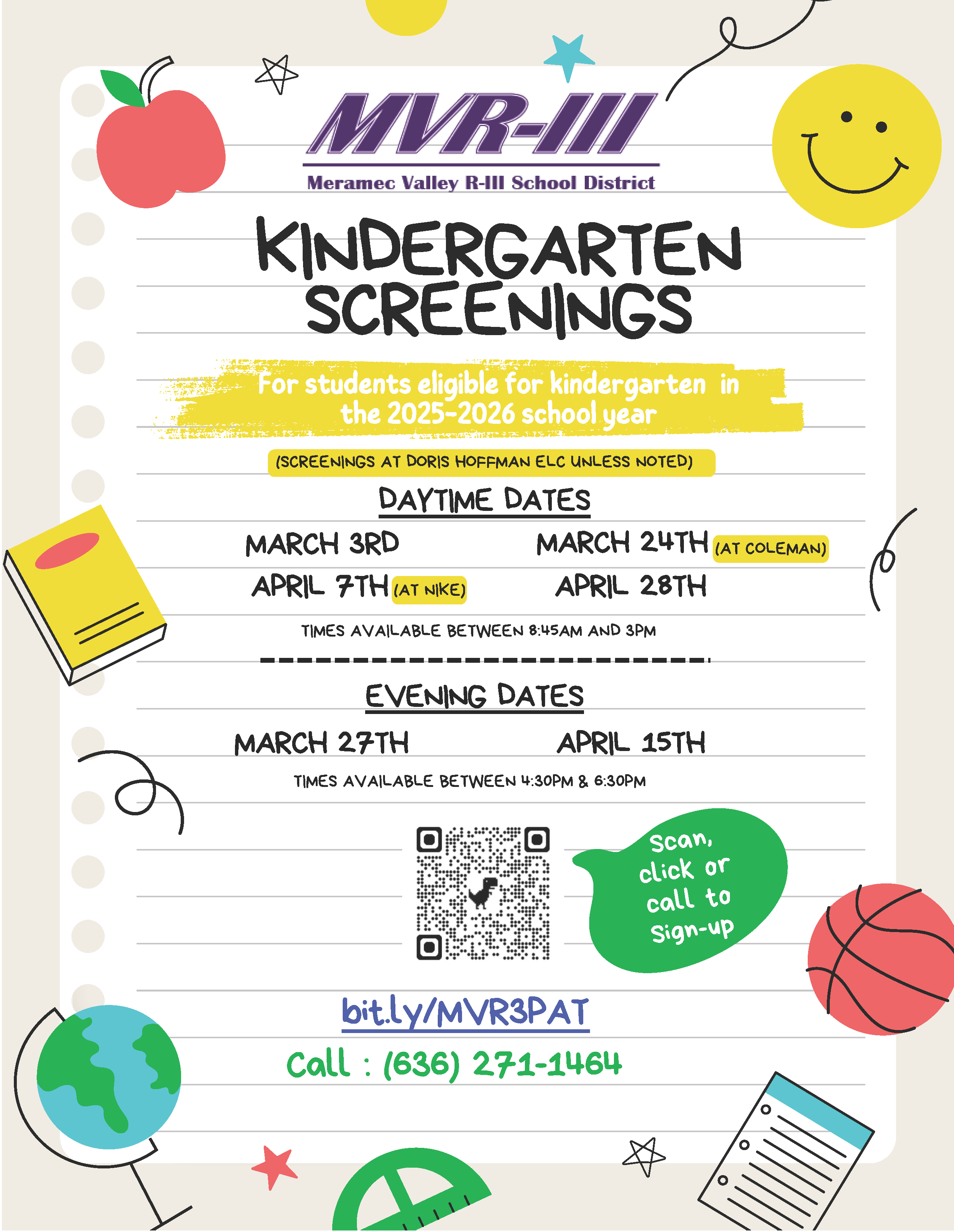 25-26 Kindergarten Screenings