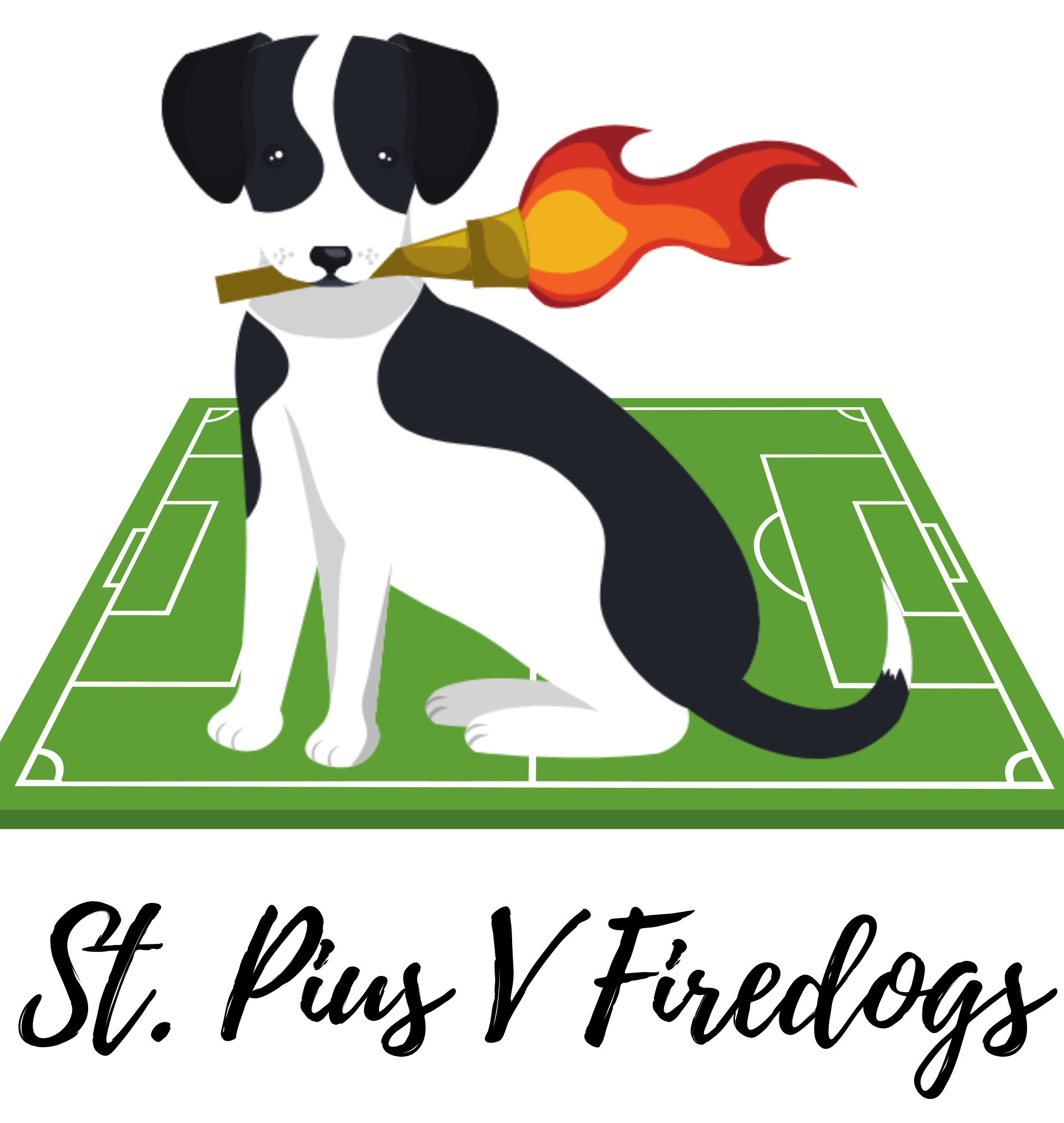 Dog holding a torch clip art