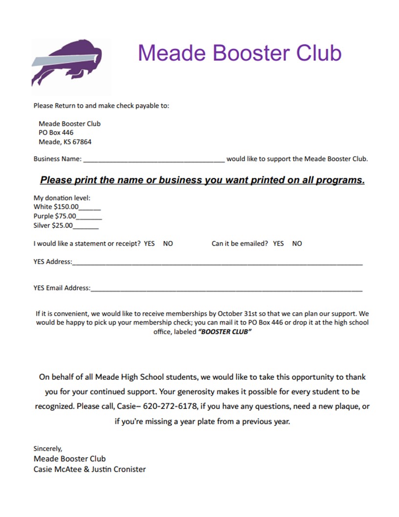 Booster Club Meade USD 226