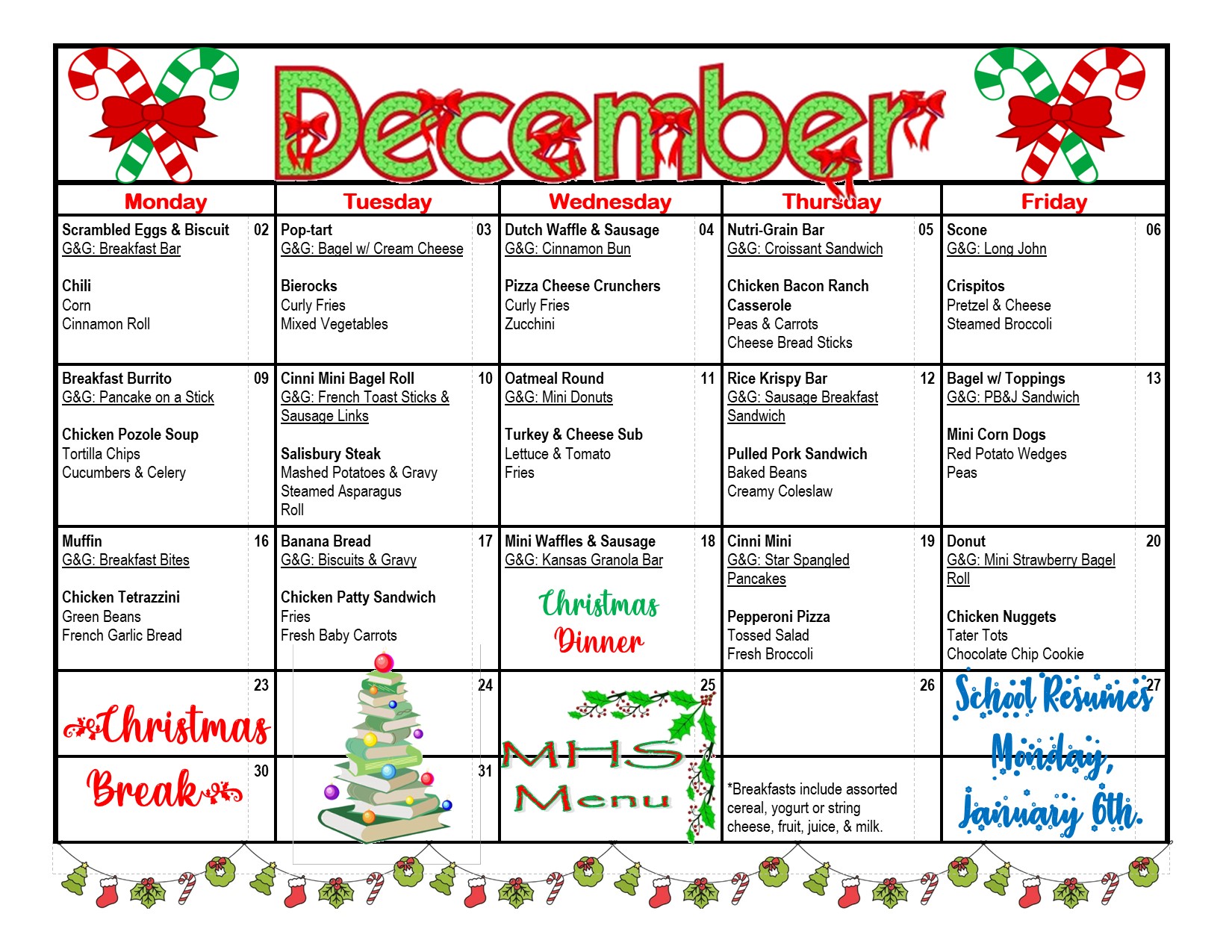 December Menu