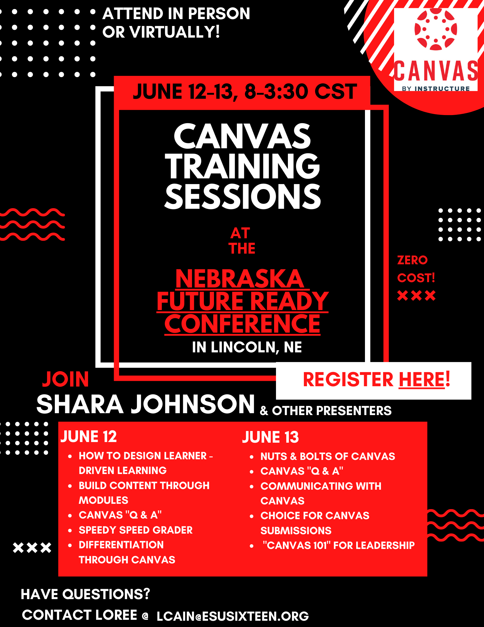 Canvas Training Sessions at the Nebraska Future Ready Conference