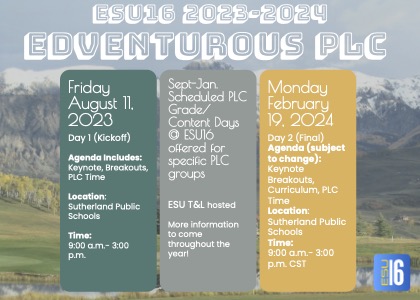 Save the Date for ESU 16 Edventurous PLC