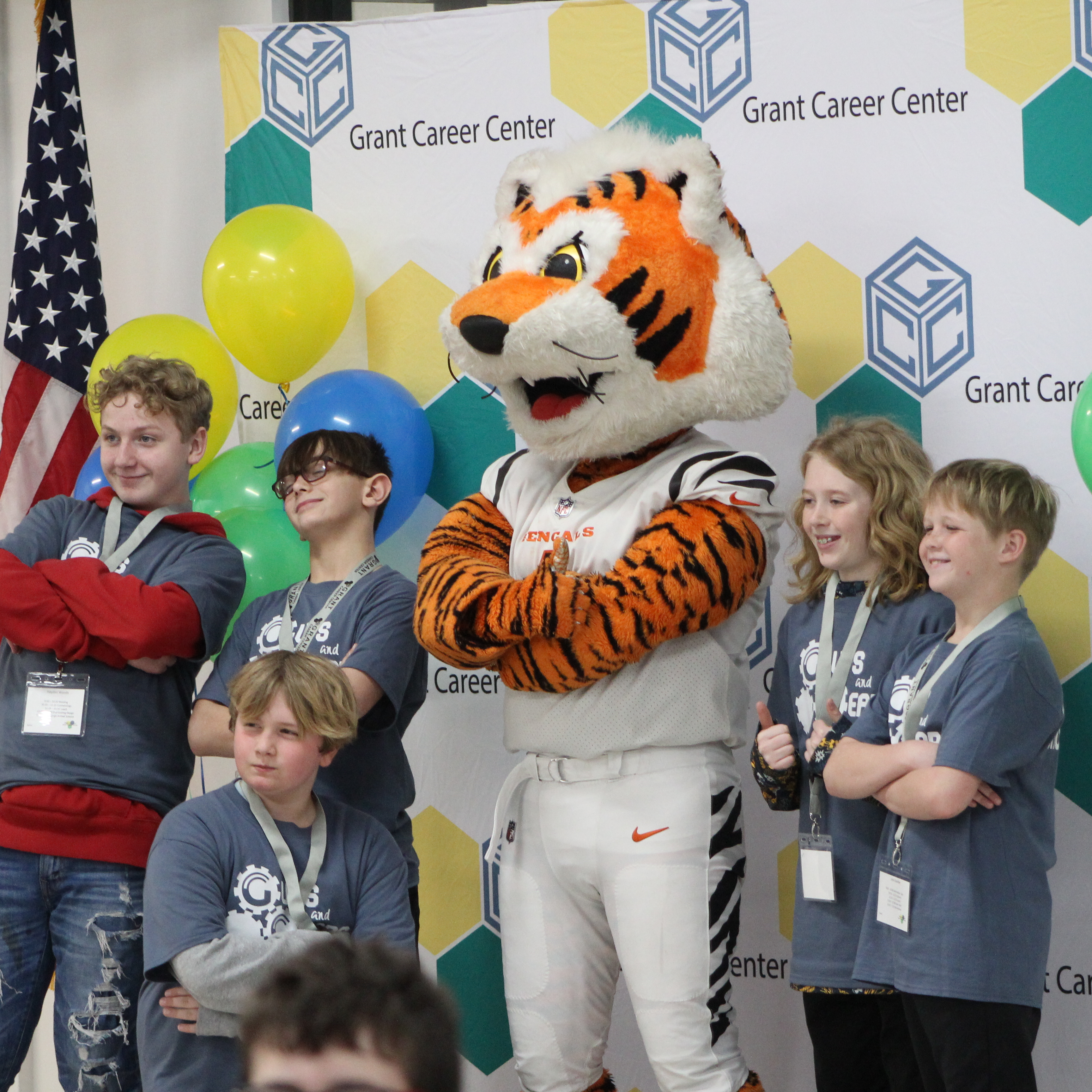 students with tiger