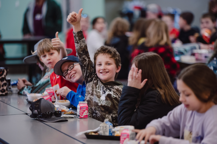 Happy Kids in Cafeteria