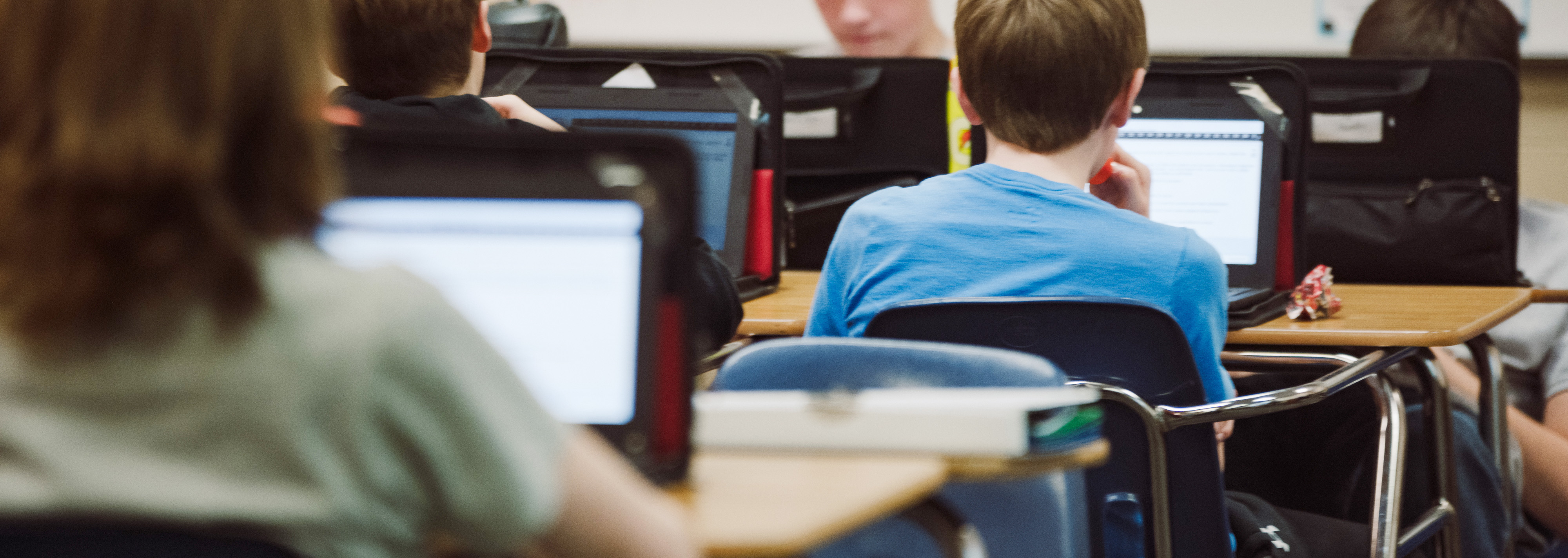 Students working on laptops