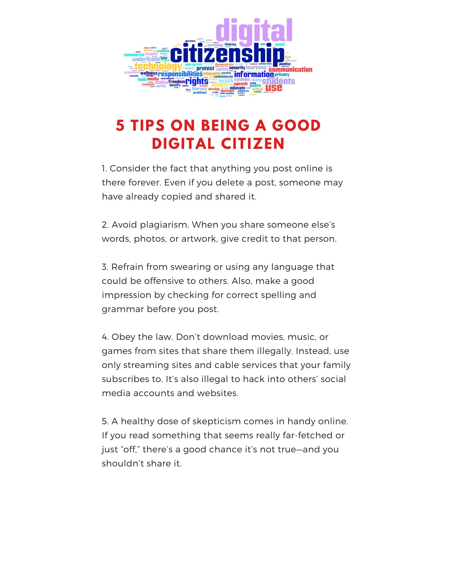 5 Tips on begin a good digital citizen