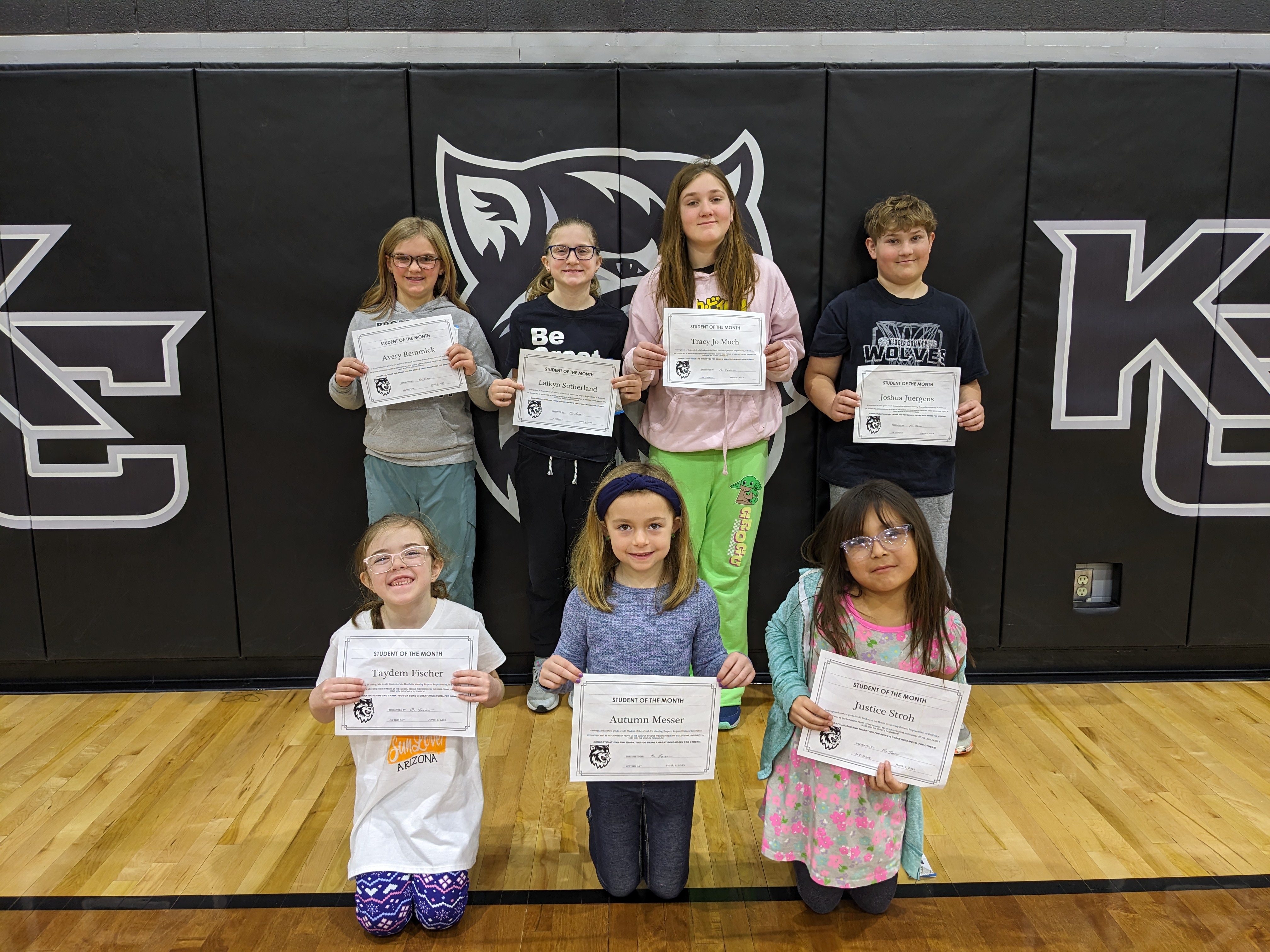 Elementary February Wolves of the Month