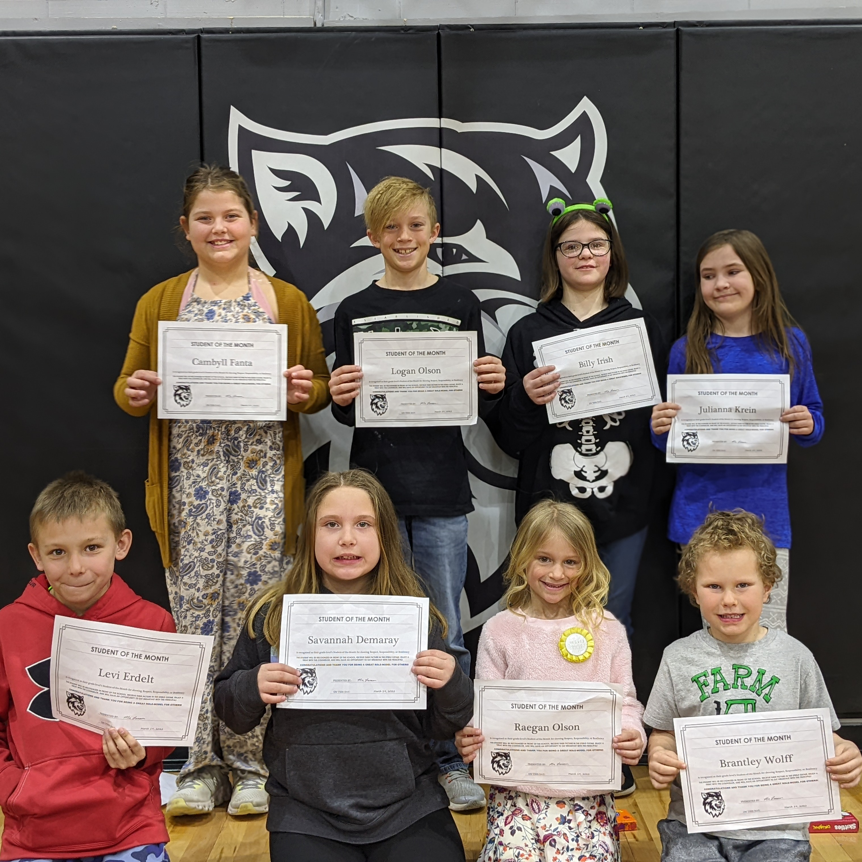 April Elementary Wolves of the Month
