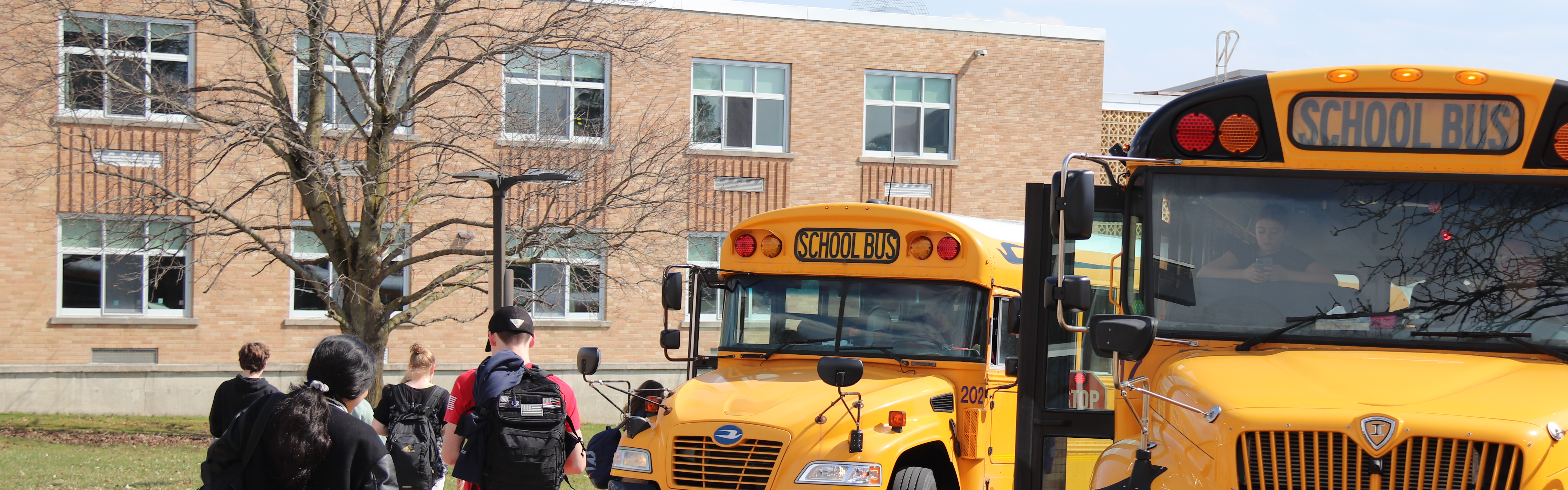 Students at Dryden High School dismissal