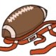 Brown Football with Orange Flag