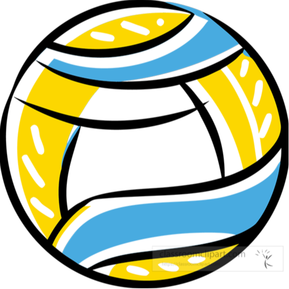 Blue and Yellow Volleyball on a white background