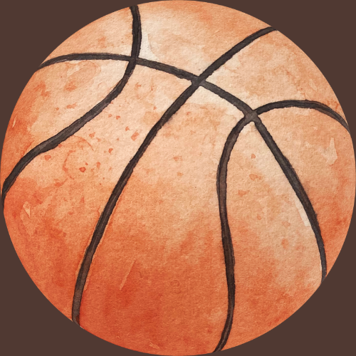 orange basketball on black background