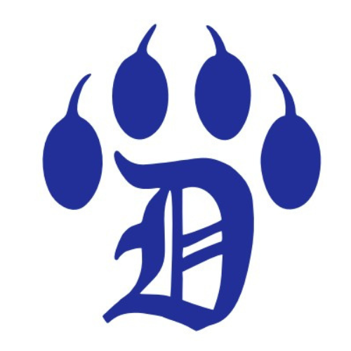 Blue paw with a "D" as the pad