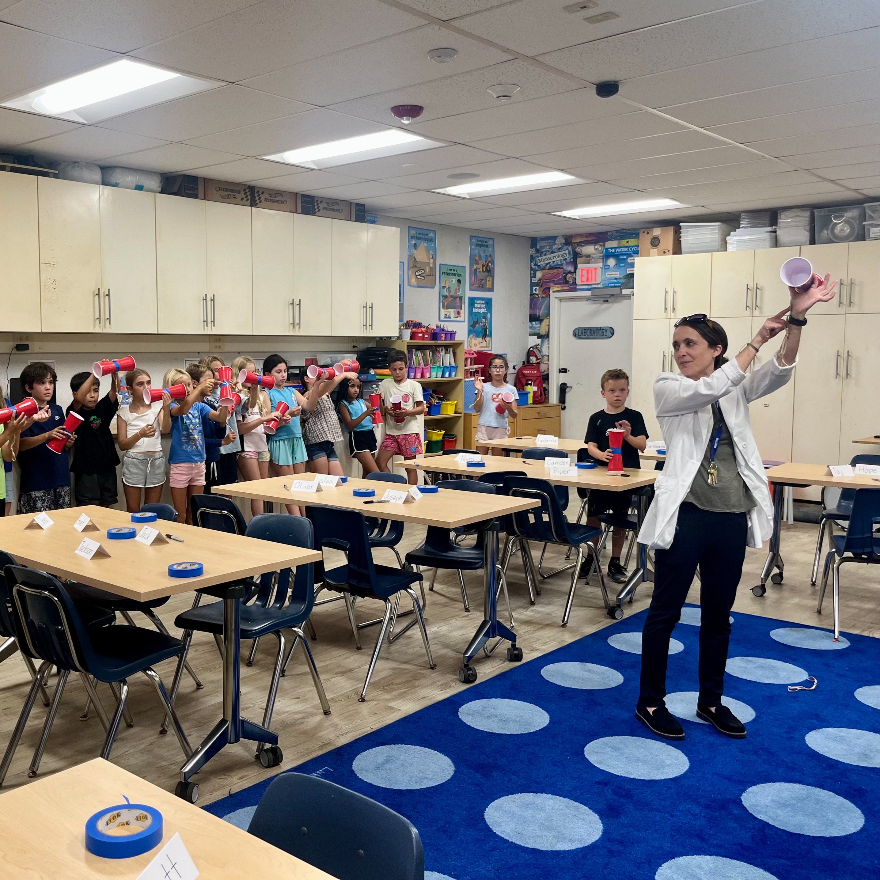 Siri Bookani teaching science class