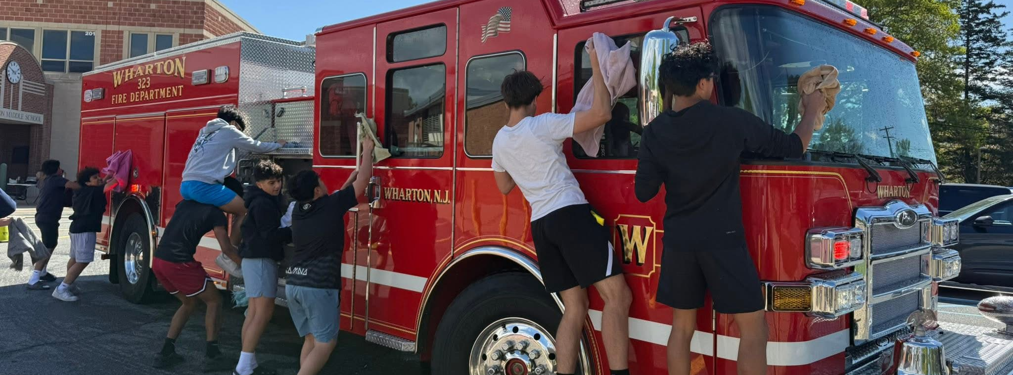 8th Grade Car Wash - featuring a fire truck