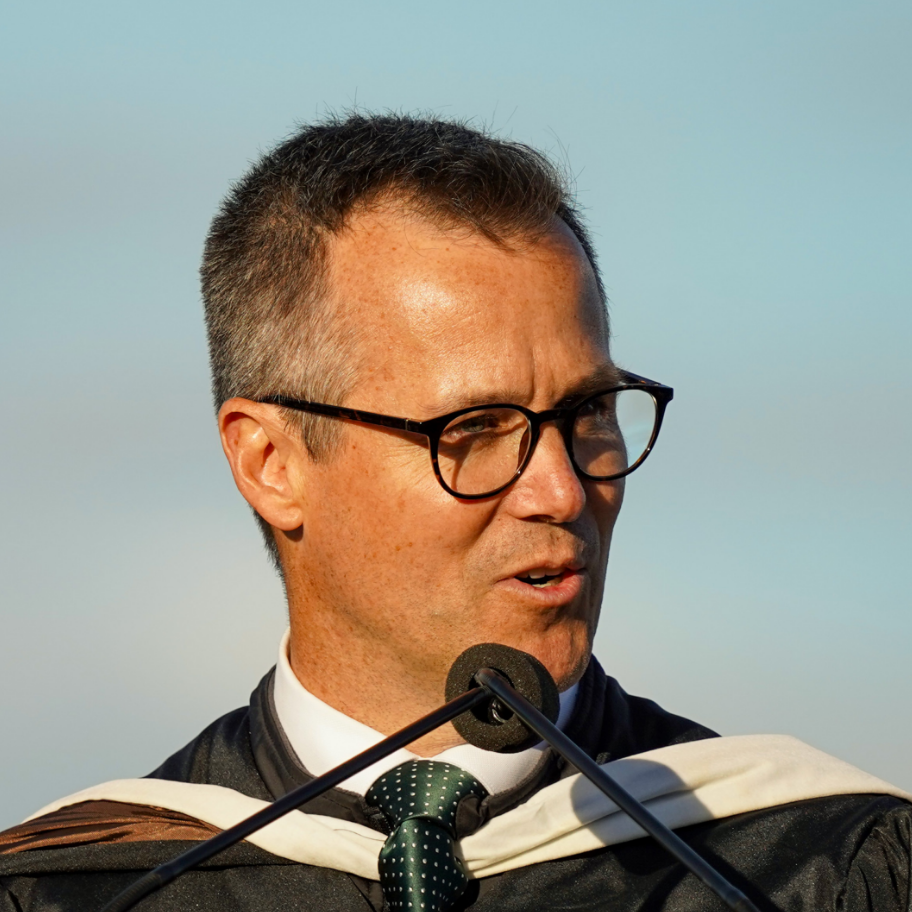 Dr. Graham speaking at Commencement