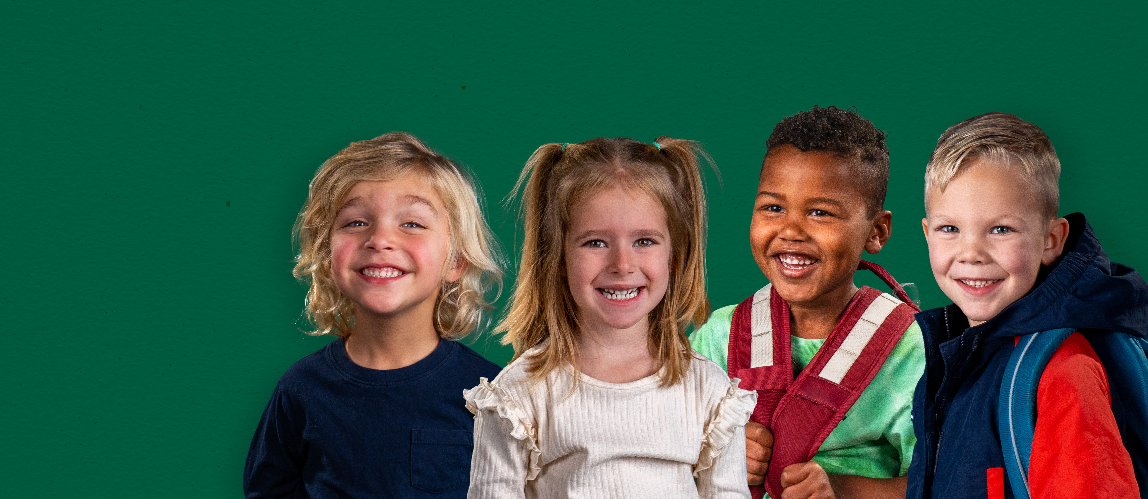Group of smiling kindergarteners