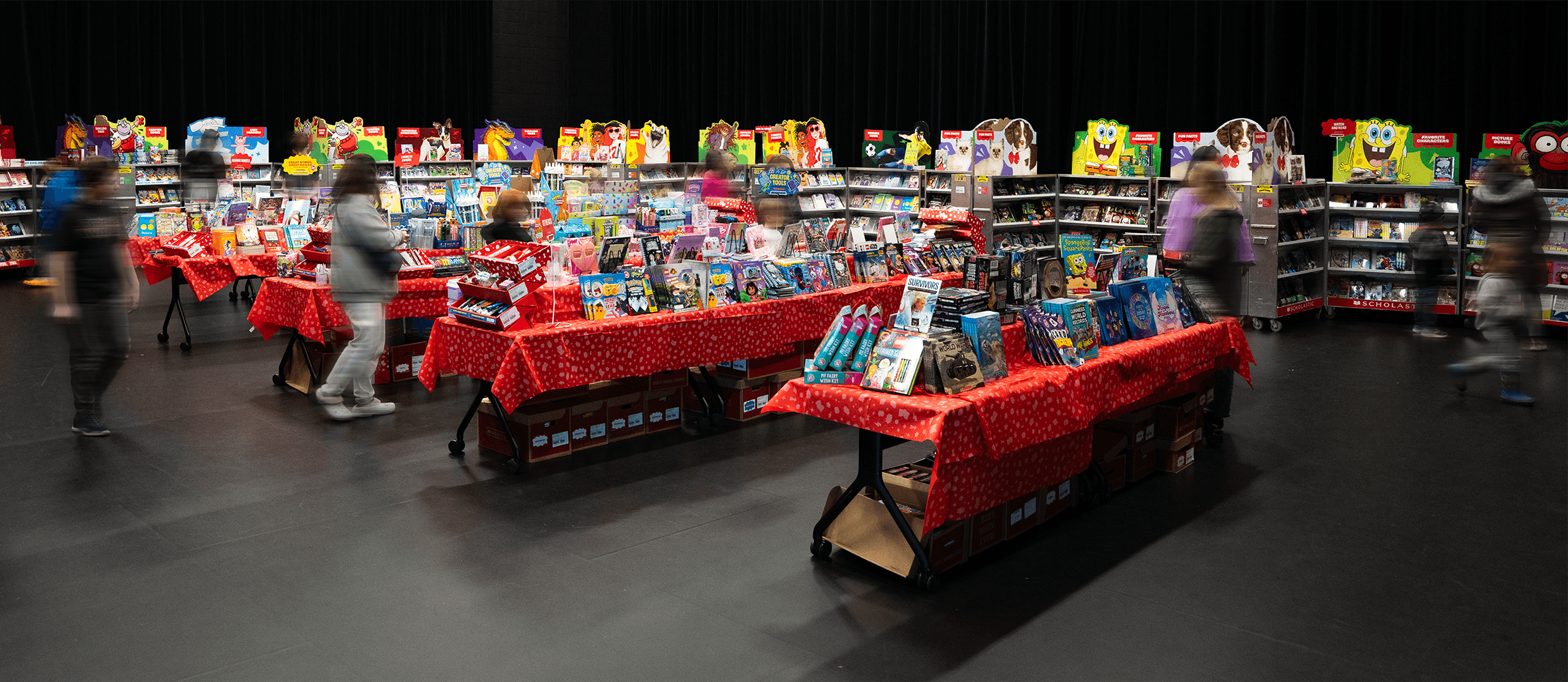 Photo of people shopping at the pop up book fair