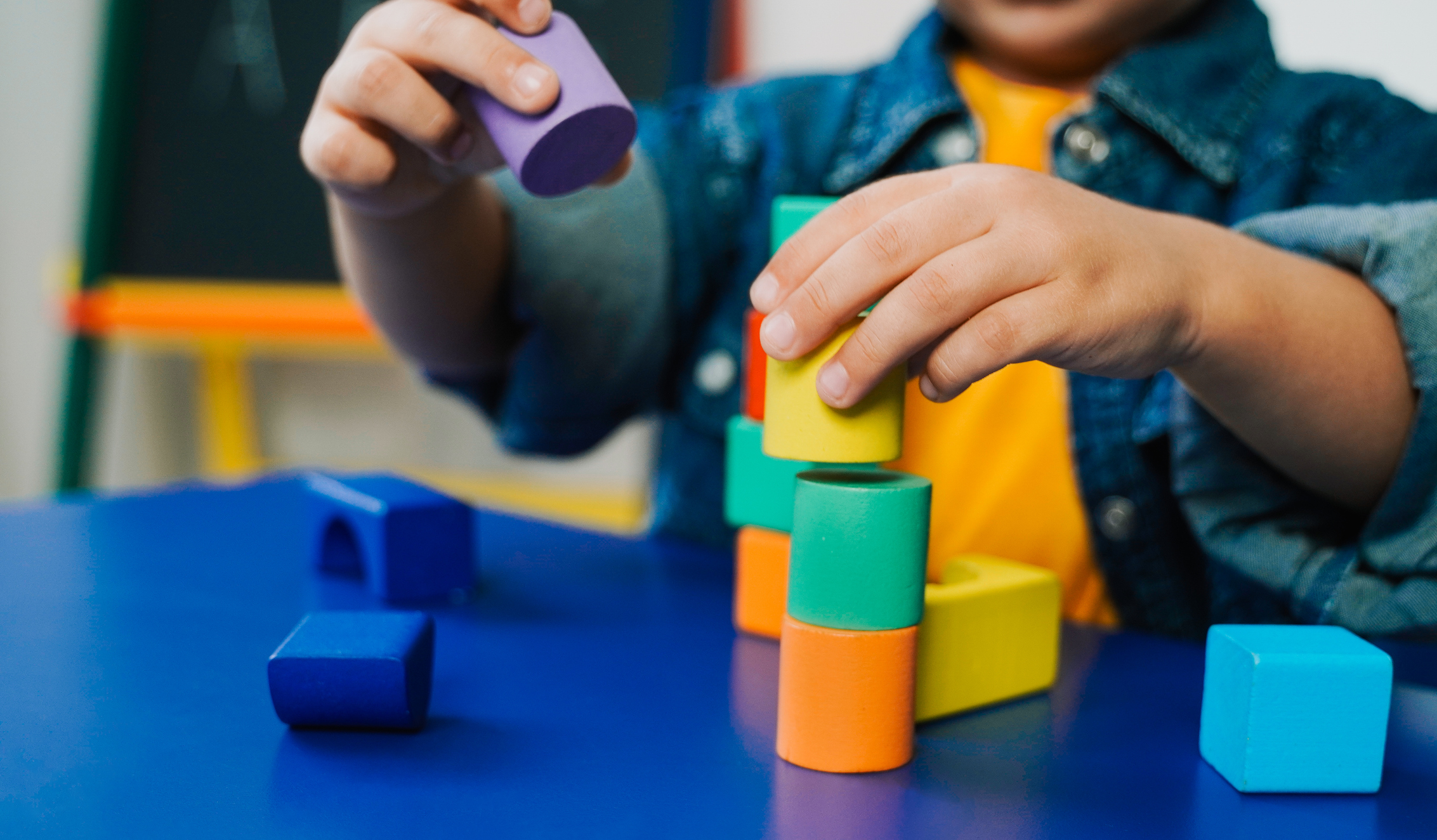 Child playing with blocks