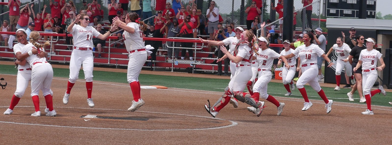 GHS softball moments after winning the IHSA Class 3A state title
