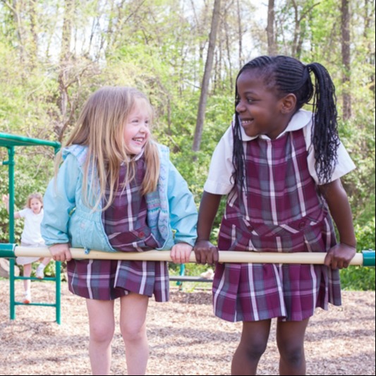 Two girls on playground