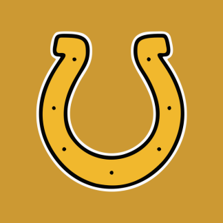 old gold background with new gold horseshoe