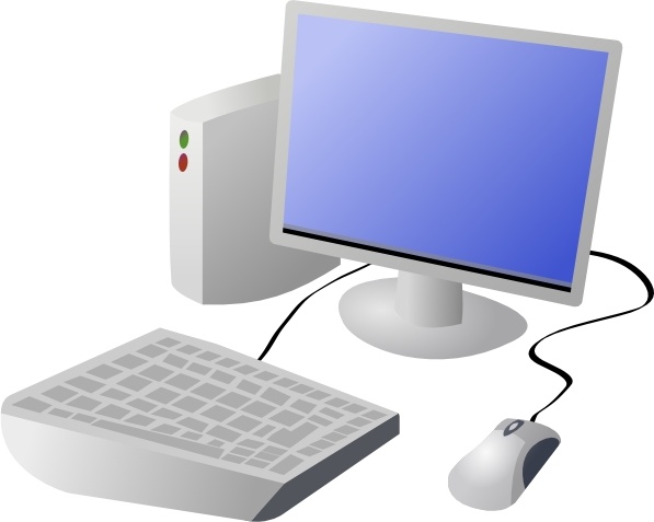A clip-art of a desktop computer.