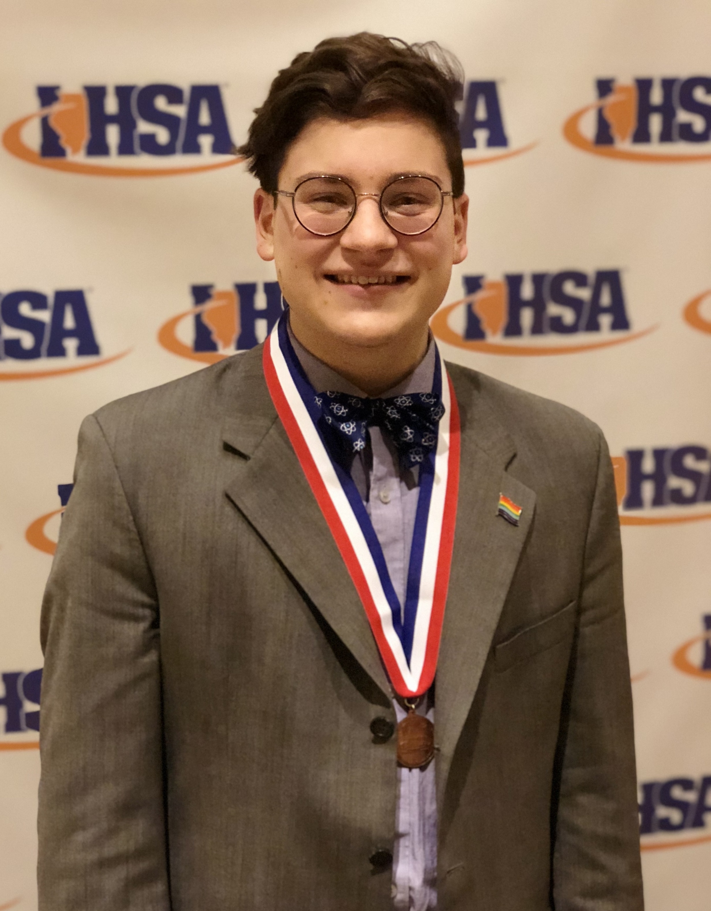 Justin Malone, winner of 5th place in Radio Speaking at the State Speech Tournament in Peoria.