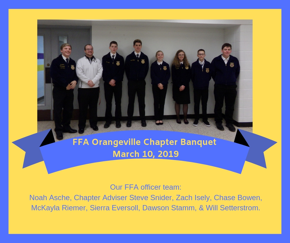 FFA Orangeville Chapter Banquet March 10, 2019