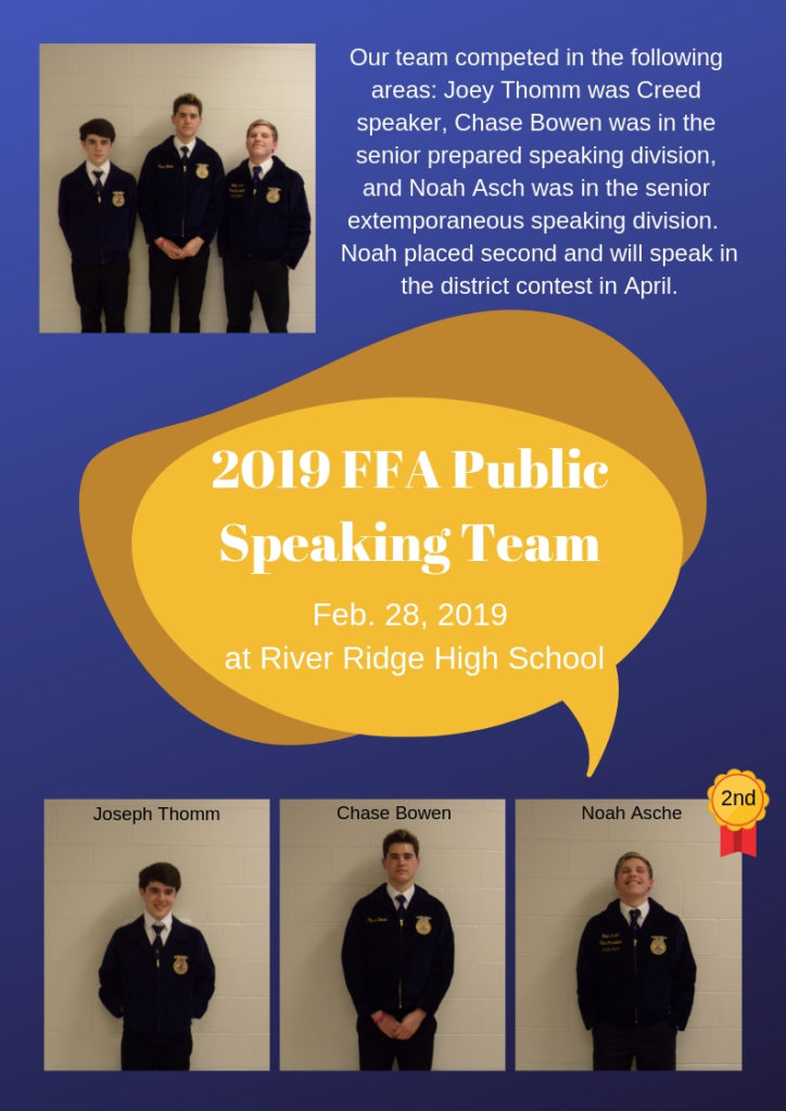 2019 FFA Public Speaking Team