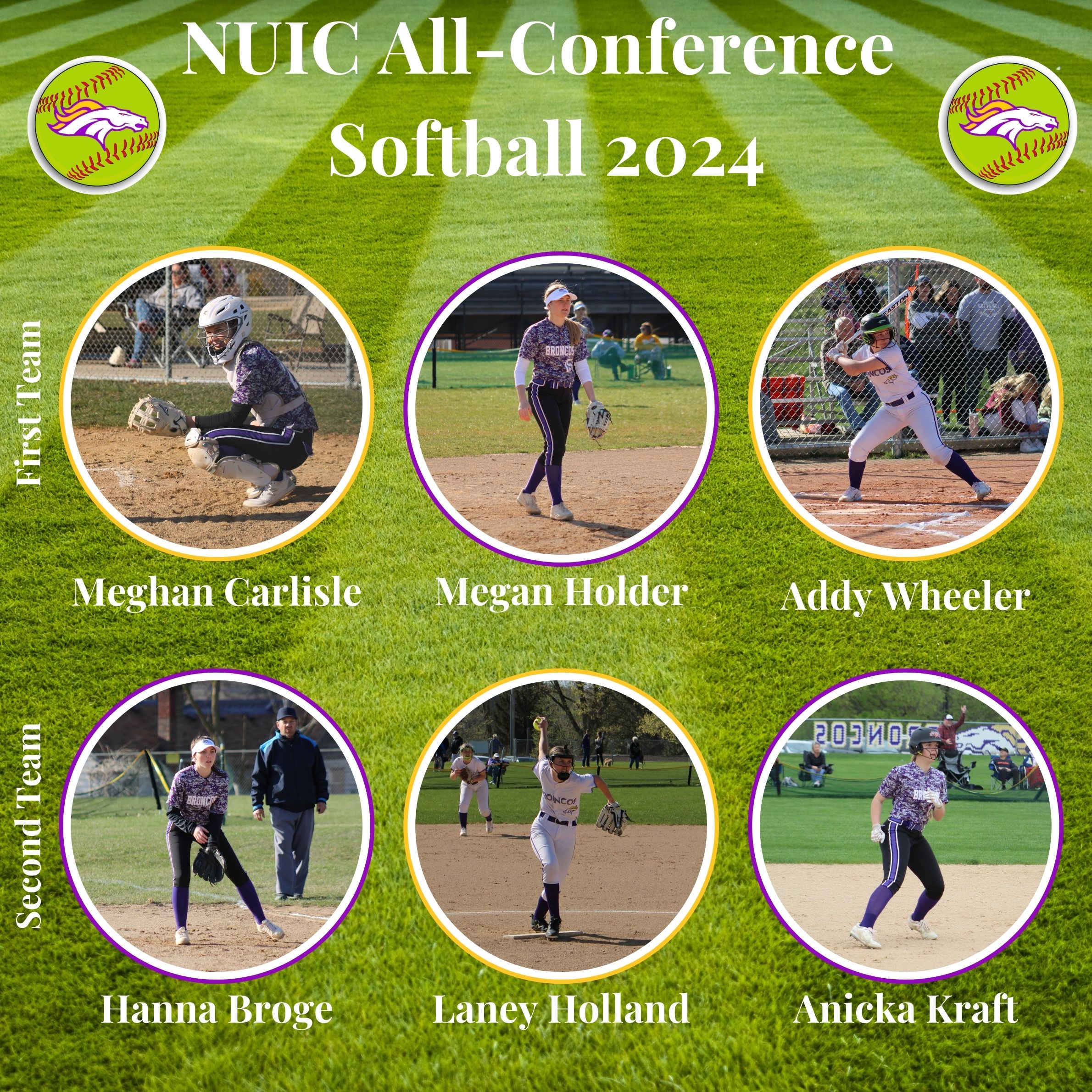 NUIC All Conference Softball 2024 collage